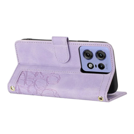 For Motorola Edge 50 Pro 5G Tulip Leather Case Phone Cover with 5 Card Slots Wallet