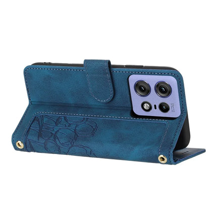 For Motorola Edge 50 Pro 5G Tulip Leather Case Phone Cover with 5 Card Slots Wallet
