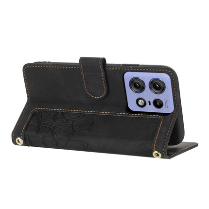 For Motorola Edge 50 Pro 5G Tulip Leather Case Phone Cover with 5 Card Slots Wallet