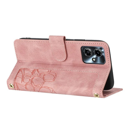 For Motorola Moto G54 5G Tulip Leather Case Phone Cover with 5 Card Slots Wallet