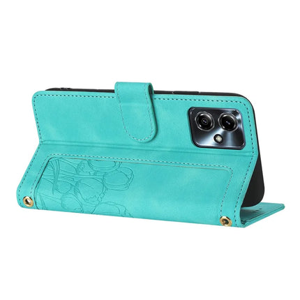For Motorola Moto G54 5G Tulip Leather Case Phone Cover with 5 Card Slots Wallet