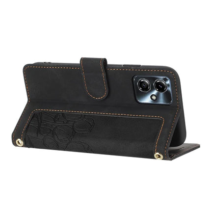 For Motorola Moto G54 5G Tulip Leather Case Phone Cover with 5 Card Slots Wallet