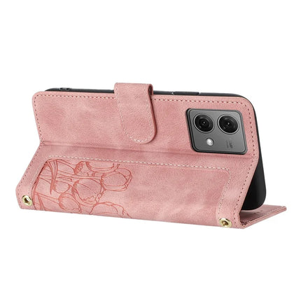 For Motorola Moto G84 5G Tulip Leather Case Phone Cover with 5 Card Slots Wallet
