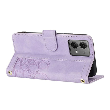 For Motorola Moto G84 5G Tulip Leather Case Phone Cover with 5 Card Slots Wallet