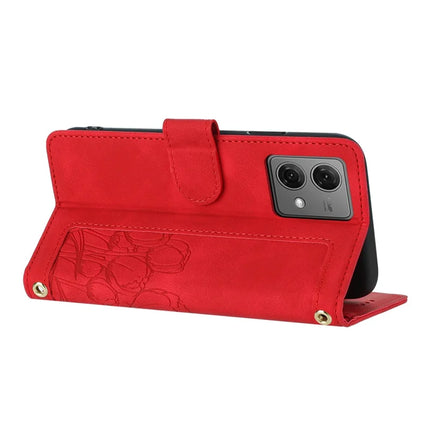For Motorola Moto G84 5G Tulip Leather Case Phone Cover with 5 Card Slots Wallet