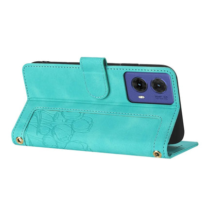 For Motorola Moto G85 5G / S50 Neo 5G Tulip Leather Case Phone Cover with 5 Card Slots Wallet
