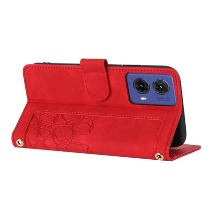 For Motorola Moto G85 5G / S50 Neo 5G Tulip Leather Case Phone Cover with 5 Card Slots Wallet