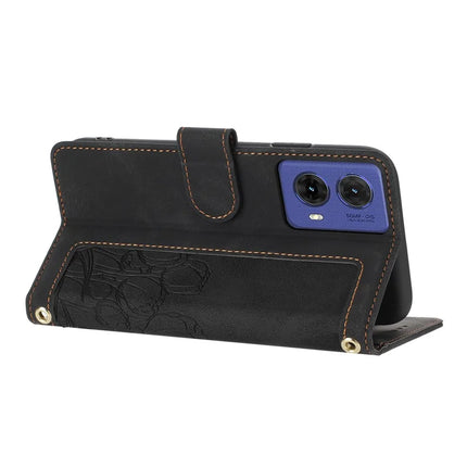 For Motorola Moto G85 5G / S50 Neo 5G Tulip Leather Case Phone Cover with 5 Card Slots Wallet