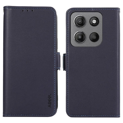 ABEEL For Motorola Moto G15 4G Case Leather Phone Cover with RFID Blocking Wallet - Blue