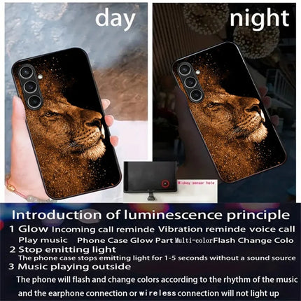 For Samsung Galaxy A26 5G Case Call Flash Series Pattern Printing Tempered Glass + TPU Combo Phone Case