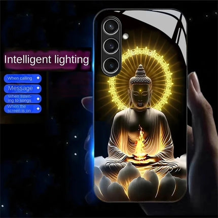 For Samsung Galaxy A26 5G Case Call Flash Series Pattern Printing Tempered Glass + TPU Combo Phone Case