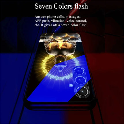 For Samsung Galaxy A26 5G Case Call Flash Series Pattern Printing Tempered Glass + TPU Combo Phone Case