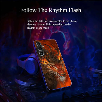 For Samsung Galaxy A26 5G Case Call Flash Series Pattern Printing Tempered Glass + TPU Combo Phone Case