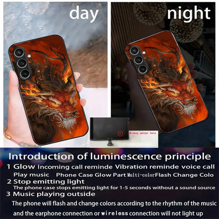 For Samsung Galaxy A26 5G Case Call Flash Series Pattern Printing Tempered Glass + TPU Combo Phone Case