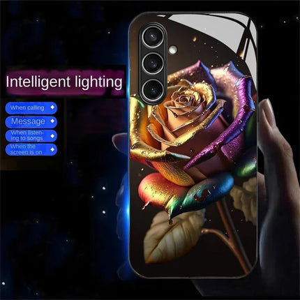 For Samsung Galaxy A26 5G Case Call Flash Series Pattern Printing Tempered Glass + TPU Combo Phone Case