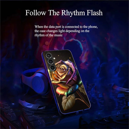 For Samsung Galaxy A26 5G Case Call Flash Series Pattern Printing Tempered Glass + TPU Combo Phone Case