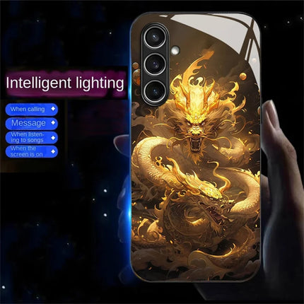 For Samsung Galaxy A26 5G Case Call Flash Series Pattern Printing Tempered Glass + TPU Combo Phone Case