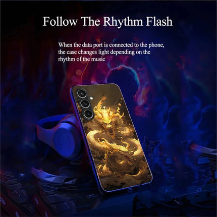 For Samsung Galaxy A26 5G Case Call Flash Series Pattern Printing Tempered Glass + TPU Combo Phone Case