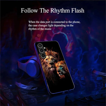 For Samsung Galaxy A26 5G Case Call Flash Series Pattern Printing Tempered Glass + TPU Combo Phone Case