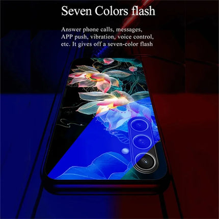 For Samsung Galaxy A26 5G Case Call Flash Series Pattern Printing Tempered Glass + TPU Combo Phone Case