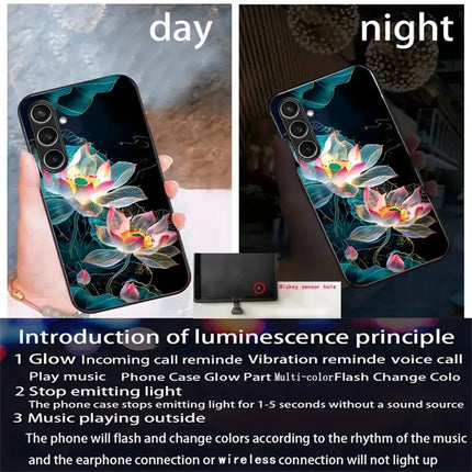 For Samsung Galaxy A26 5G Case Call Flash Series Pattern Printing Tempered Glass + TPU Combo Phone Case