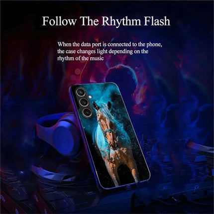 For Samsung Galaxy A26 5G Case Call Flash Series Pattern Printing Tempered Glass + TPU Combo Phone Case