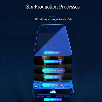 For Samsung Galaxy A26 5G Case Call Flash Series Pattern Printing Tempered Glass + TPU Combo Phone Case