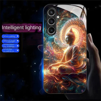 For Samsung Galaxy A26 5G Case Call Flash Series Pattern Printing Tempered Glass + TPU Combo Phone Case