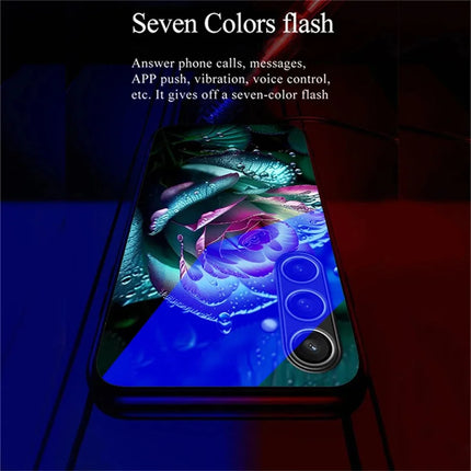 For Samsung Galaxy A26 5G Case Call Flash Series Pattern Printing Tempered Glass + TPU Combo Phone Case