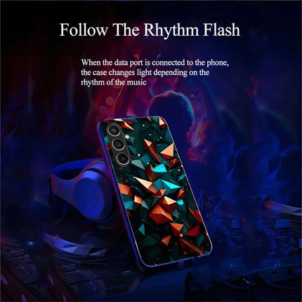 For Samsung Galaxy A36 5G Case Call Flash Series Pattern Printing Tempered Glass + TPU Combo Phone Case