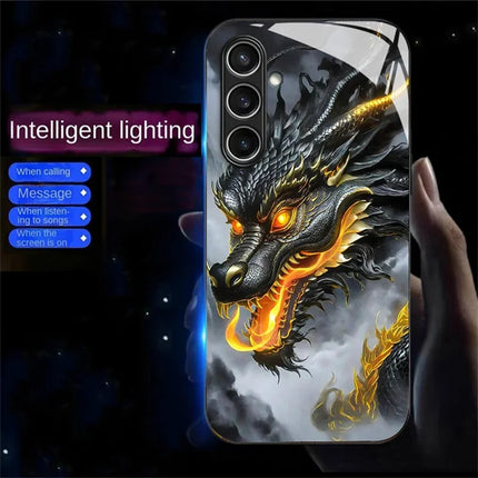 For Samsung Galaxy A36 5G Case Call Flash Series Pattern Printing Tempered Glass + TPU Combo Phone Case