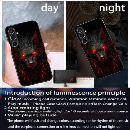 For Samsung Galaxy A36 5G Case Call Flash Series Pattern Printing Tempered Glass + TPU Combo Phone Case