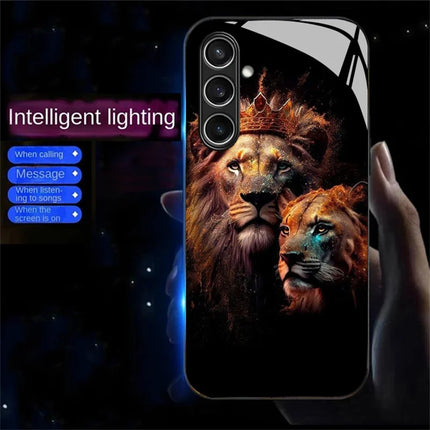 For Samsung Galaxy A36 5G Case Call Flash Series Pattern Printing Tempered Glass + TPU Combo Phone Case