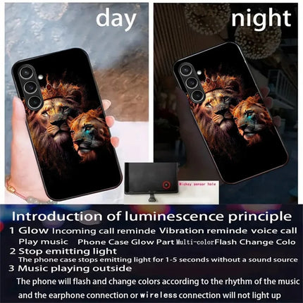 For Samsung Galaxy A36 5G Case Call Flash Series Pattern Printing Tempered Glass + TPU Combo Phone Case