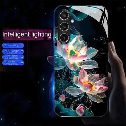 For Samsung Galaxy A36 5G Case Call Flash Series Pattern Printing Tempered Glass + TPU Combo Phone Case