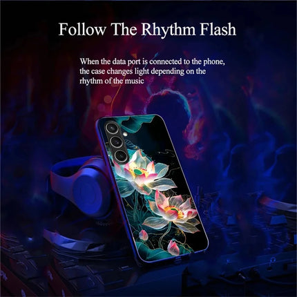 For Samsung Galaxy A36 5G Case Call Flash Series Pattern Printing Tempered Glass + TPU Combo Phone Case