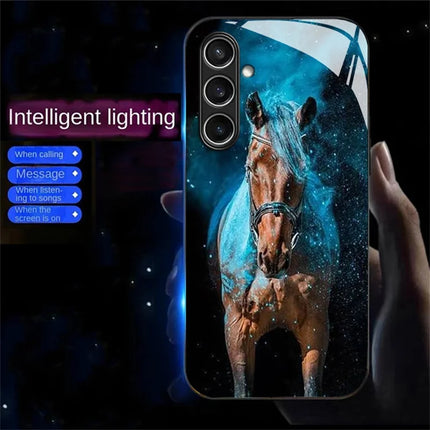 For Samsung Galaxy A36 5G Case Call Flash Series Pattern Printing Tempered Glass + TPU Combo Phone Case