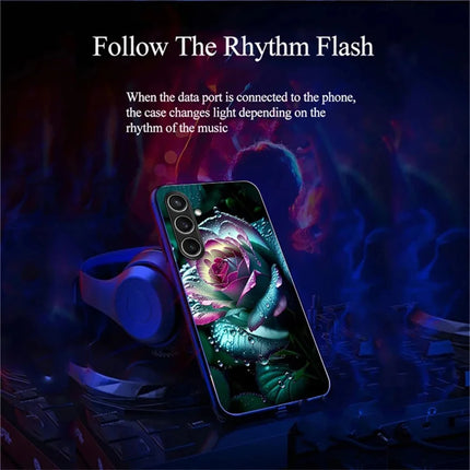 For Samsung Galaxy A36 5G Case Call Flash Series Pattern Printing Tempered Glass + TPU Combo Phone Case