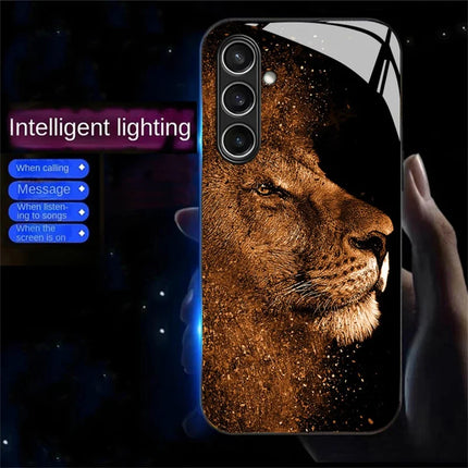 For Samsung Galaxy A56 5G Case Call Flash Series Pattern Printing Tempered Glass + TPU Combo Phone Case
