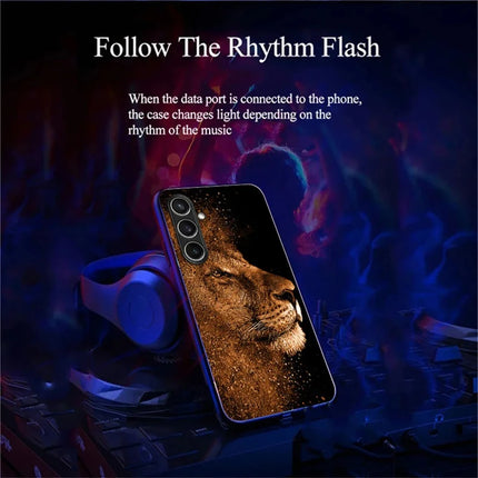 For Samsung Galaxy A56 5G Case Call Flash Series Pattern Printing Tempered Glass + TPU Combo Phone Case