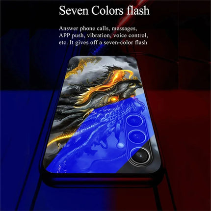 For Samsung Galaxy A56 5G Case Call Flash Series Pattern Printing Tempered Glass + TPU Combo Phone Case