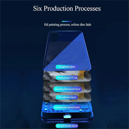 For Samsung Galaxy A56 5G Case Call Flash Series Pattern Printing Tempered Glass + TPU Combo Phone Case