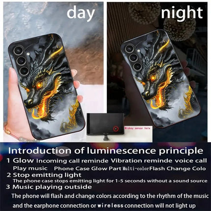 For Samsung Galaxy A56 5G Case Call Flash Series Pattern Printing Tempered Glass + TPU Combo Phone Case