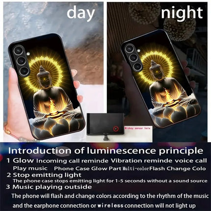 For Samsung Galaxy A56 5G Case Call Flash Series Pattern Printing Tempered Glass + TPU Combo Phone Case