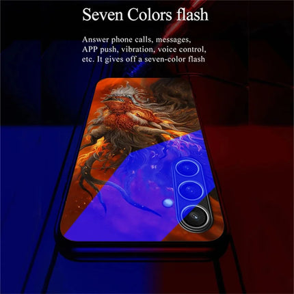 For Samsung Galaxy A56 5G Case Call Flash Series Pattern Printing Tempered Glass + TPU Combo Phone Case