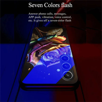 For Samsung Galaxy A56 5G Case Call Flash Series Pattern Printing Tempered Glass + TPU Combo Phone Case