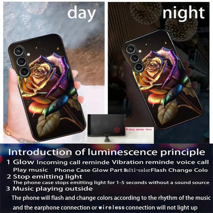 For Samsung Galaxy A56 5G Case Call Flash Series Pattern Printing Tempered Glass + TPU Combo Phone Case