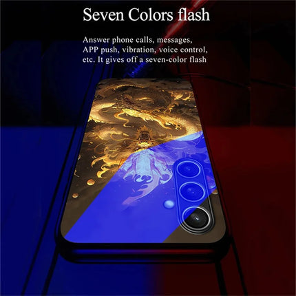 For Samsung Galaxy A56 5G Case Call Flash Series Pattern Printing Tempered Glass + TPU Combo Phone Case