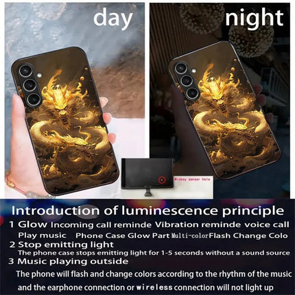 For Samsung Galaxy A56 5G Case Call Flash Series Pattern Printing Tempered Glass + TPU Combo Phone Case