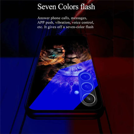 For Samsung Galaxy A56 5G Case Call Flash Series Pattern Printing Tempered Glass + TPU Combo Phone Case